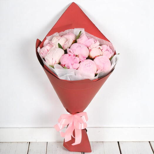 Sweet Peony Serenade – 11 Pink Peonies Bouquet