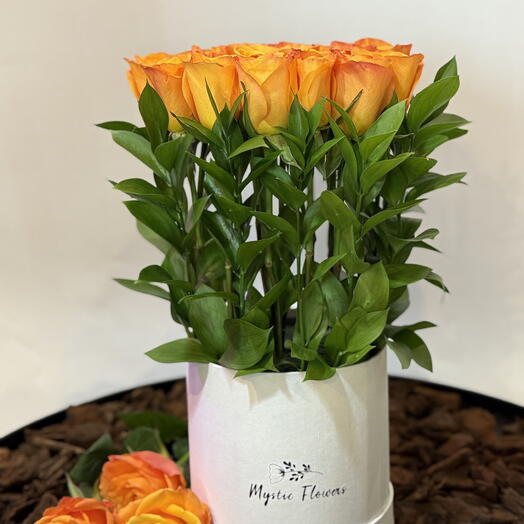 Orange Roses in a Box