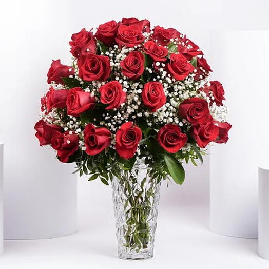 51 Royal Ruby Roses Vase