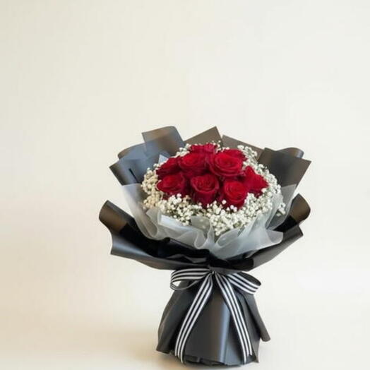 Bouquet en soie écarlate