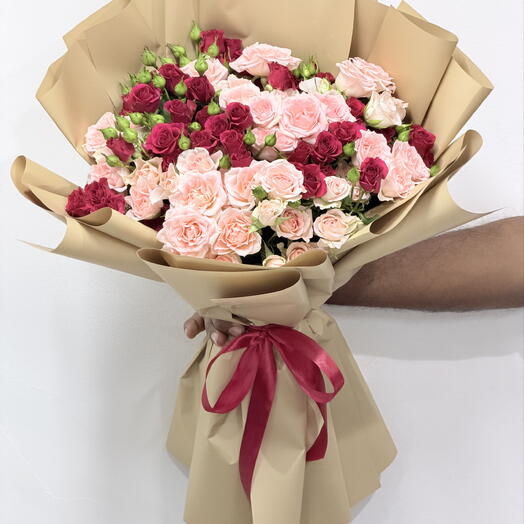 21 Rosas Spray Rojas y Rosadas