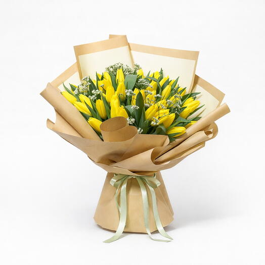40 Yellow Tulips