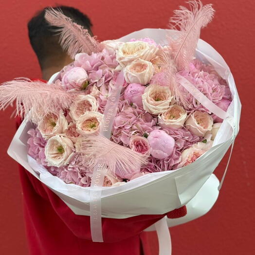 Pink Hydrangea Rose Peony Bouquet