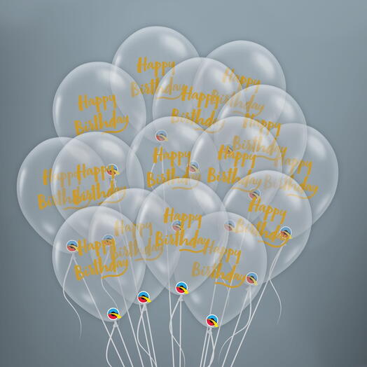 15 Transparent Birthday Balloons  - 1495