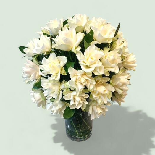 Lush White Blossom Vase