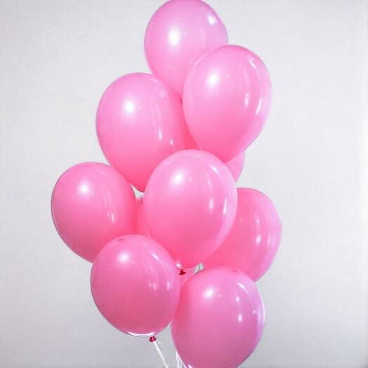 Розовые гелиевые воздушные шары 10 шт