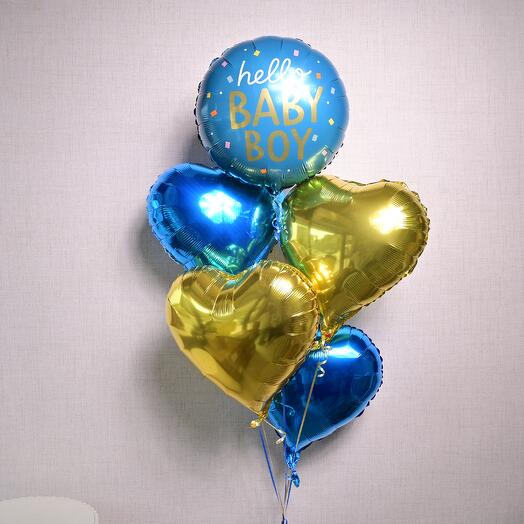 Hello Baby Boy Foil Balloon Set 7017