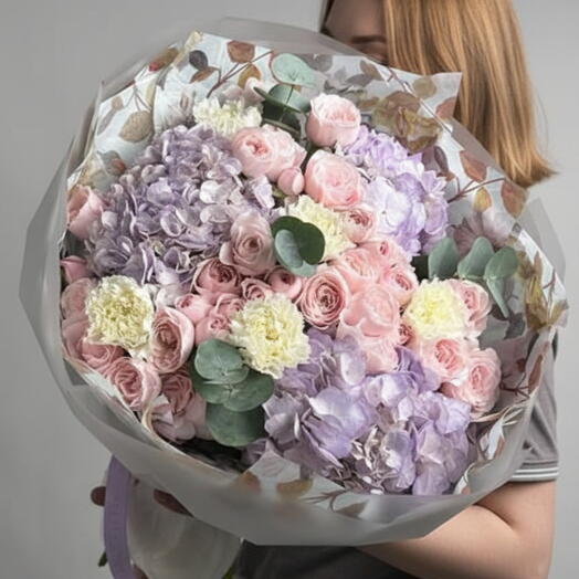 Hydrangeas N Peony Spray Roses Bouquet