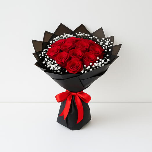Luxe Noir Rose Bouquet (21 Roses)