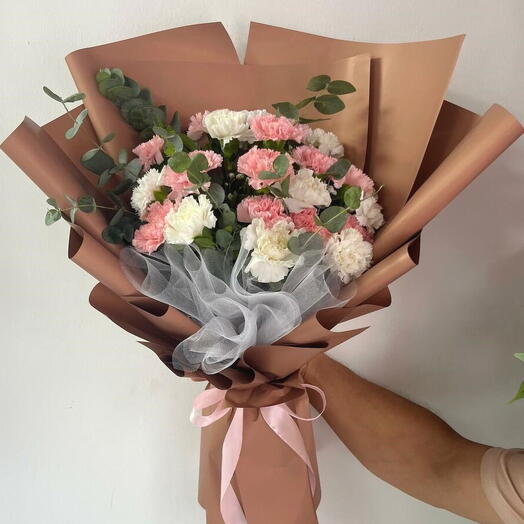 Soft Promise – Pink   White Carnations