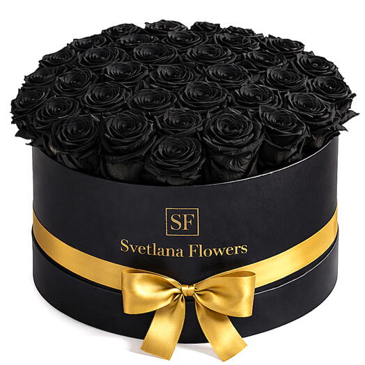 41 Black Roses Luxury Box – Bold Romantic Statement Gift