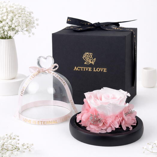 Luxury Pink Designer Preserved Rose Box