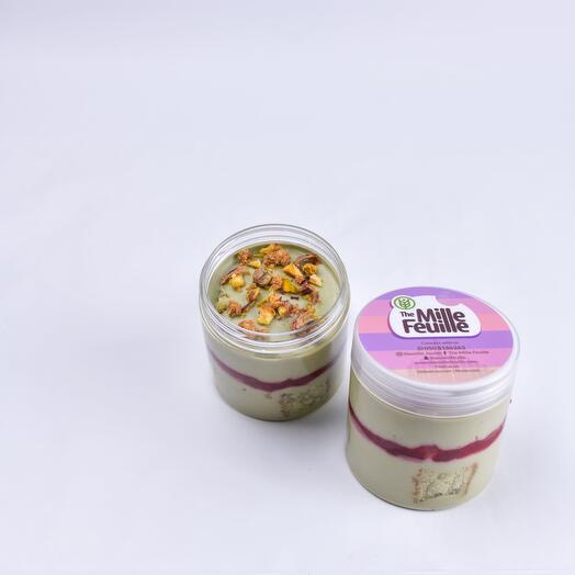 Pistachio Raspberry Jar Cake