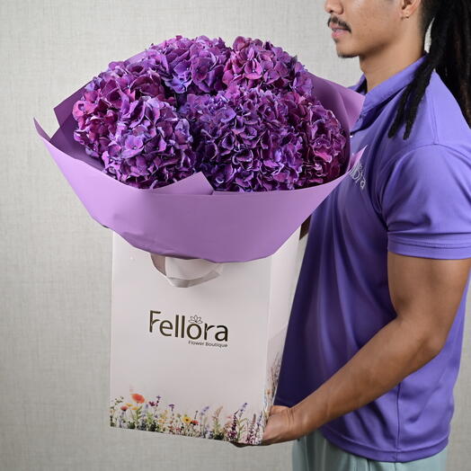 5 тёмно-фиолетовых гортензий-1921