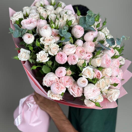 Букет пионов и роз Фарфоровые шарики