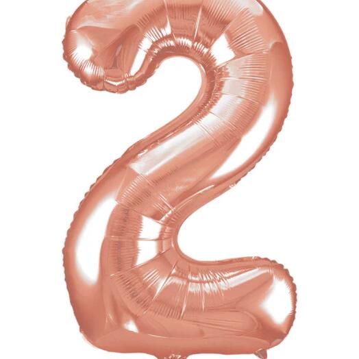 Giant Rose Gold Number 2 Balloon
