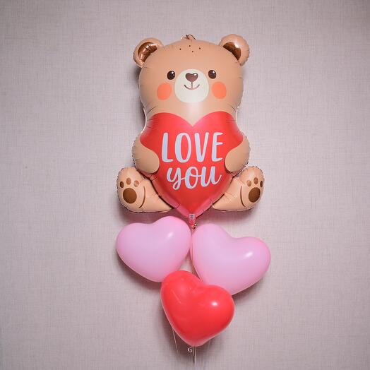 Sweetheart Love You Teddy Balloon Set  7125