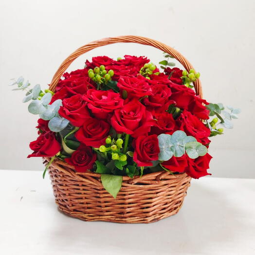 77 Roses in Basket