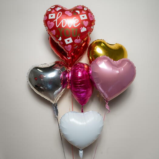 Набор из 6 фольгированных шаров «Люблю тебя» 7384