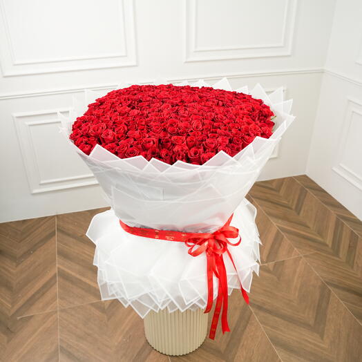 Luxurious 301 Premium Red Roses Arrangement  7531