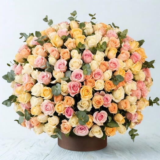 101 Soft Pink, Peach White Roses for Her