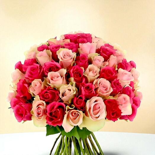 100 Rosas Rosa Claro y Rosa Oscuro