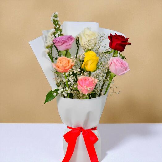 Смешанный букет роз