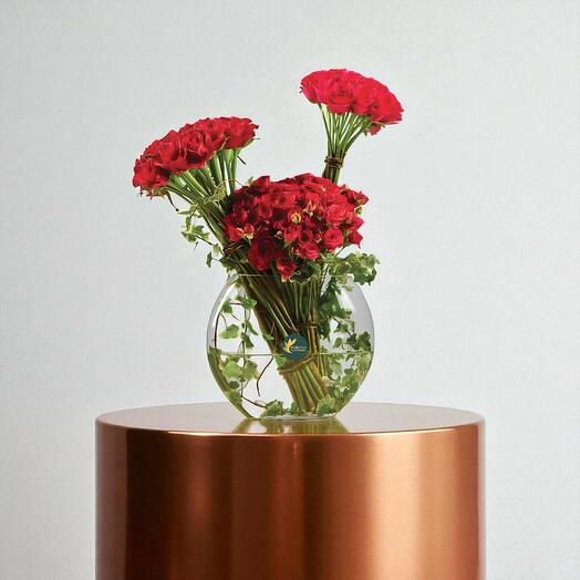 Designer Red Rose in Vase