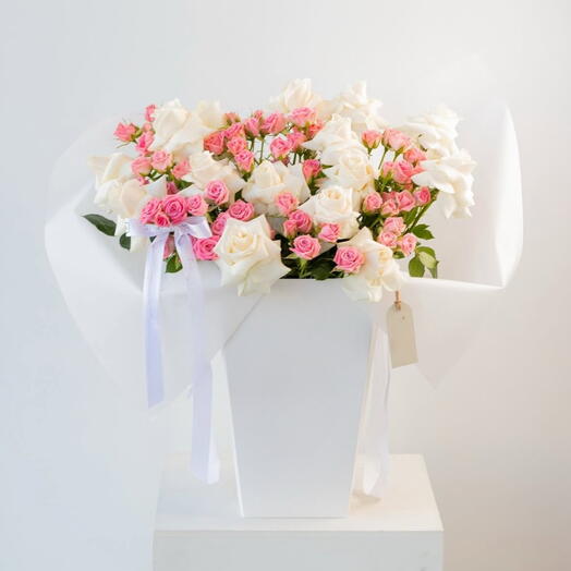 Light- pink spray Rose, white Rose clean white serene Bouquet