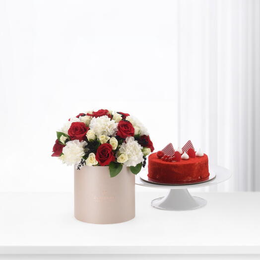 Red Sands Bloom Sand Box With Red Velvet Cake