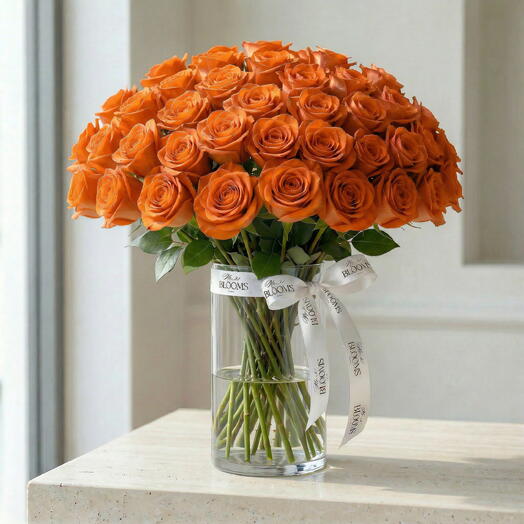 Orange Rose Vase