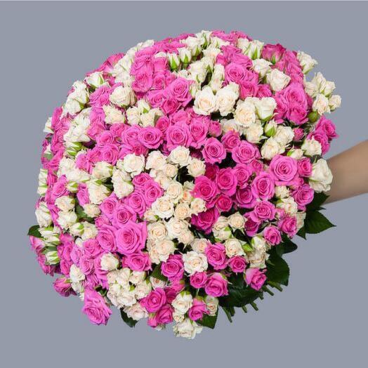Букет из 101 мини-розы микс-663