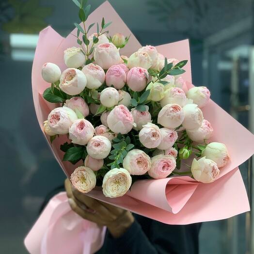 Букет пионов и роз Bubbly