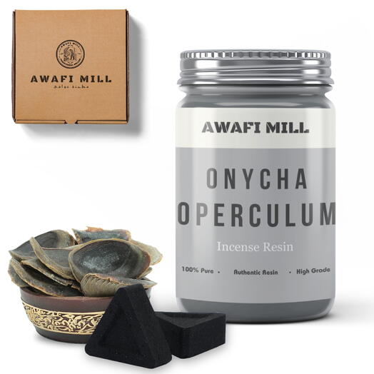 AWAFI MILL Onycha-Operculum Thin | Треугольные угольные таблетки - бутылка 100 г с 20 угольными таблетками