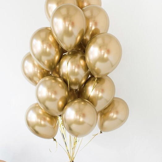 Gold Chrome Helium Balloon Fountain
