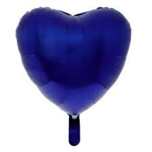 Ballons métallisés en forme de cœur bleu foncé