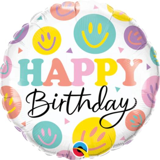 Birthday Colourful Smiles Single Foil Balloon