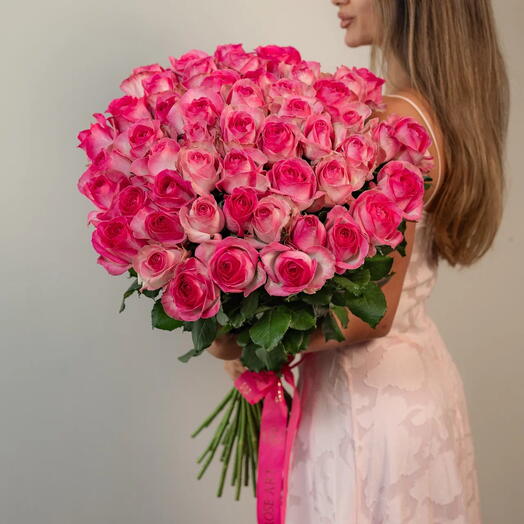 Pink White Roses Bouquet 51