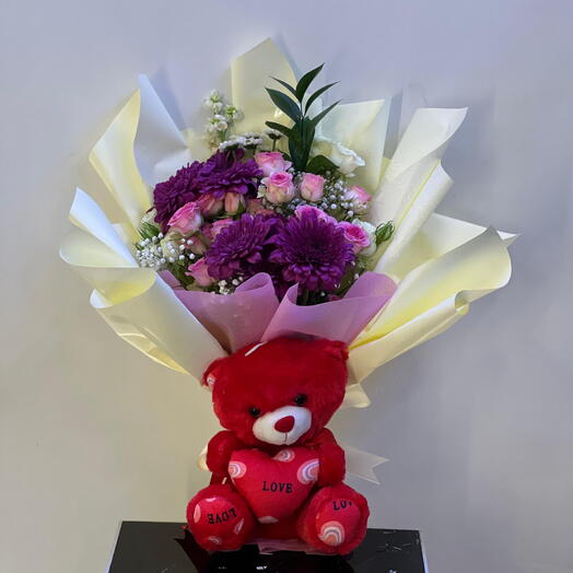 Teddyy bear hand bouquet