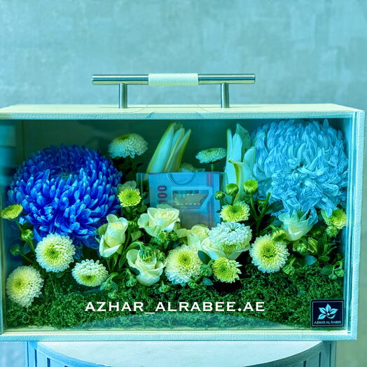 Flowers in leather box