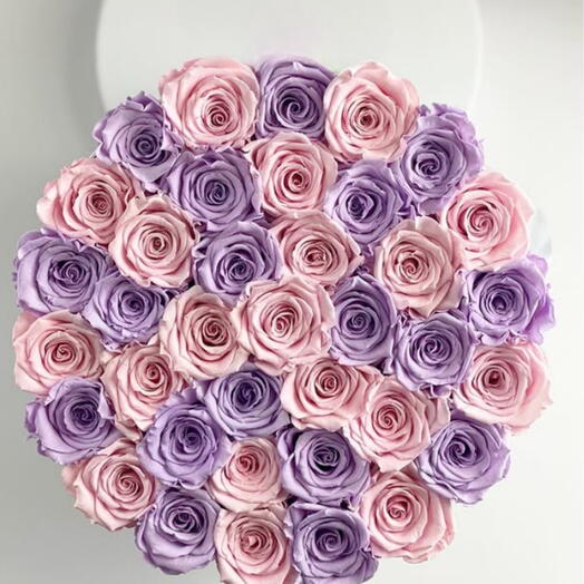 Rose Box -Purple and Pink roses
