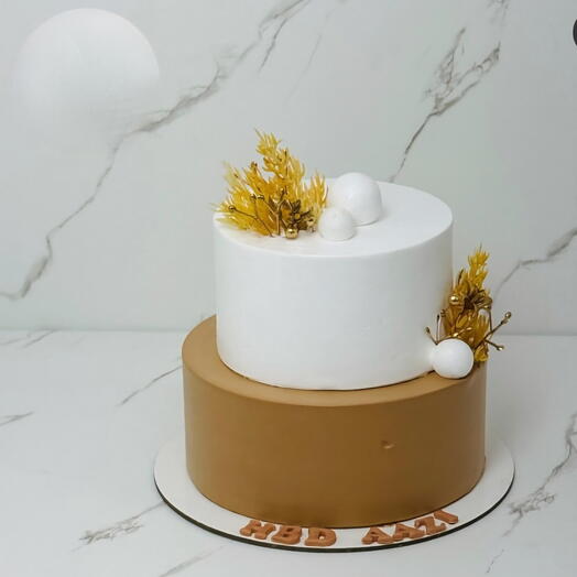 2 Tier Cake with Balls and Grass