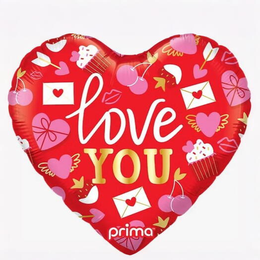 Красный фольгированный шар в форме сердца «Любовь» 7265