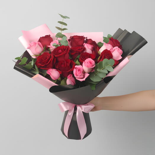 Flamme rouge et rose