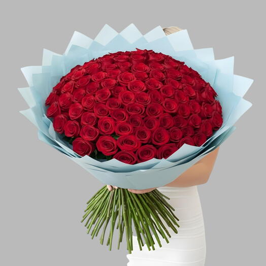 151 Роскошный валентиновский букет из красных роз