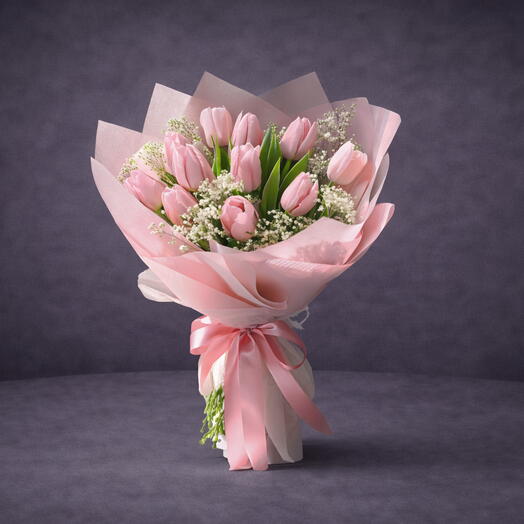 11 Pink Tulip Grace Bouquet