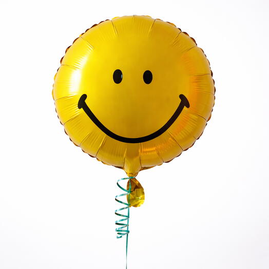 Фольгированный шар с улыбающимся лицом(заполнен гелием)