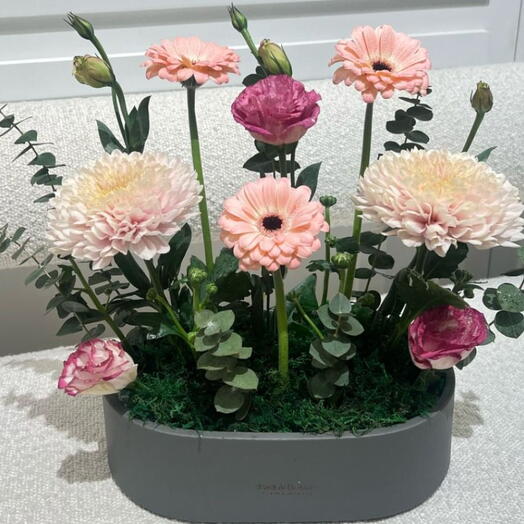 Plateau en cuir rose mélangé