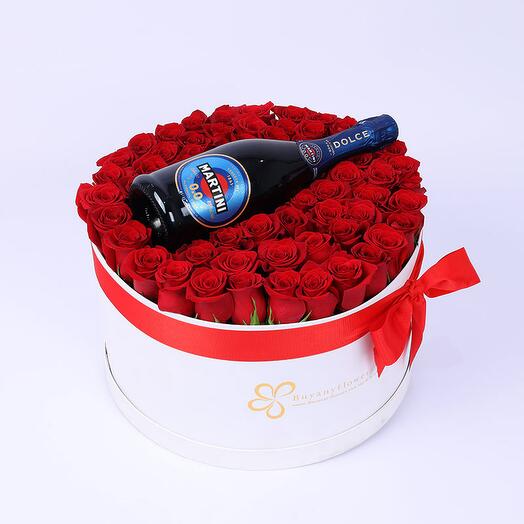 Celebration Roses and Martini Arrangement