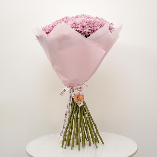 Розовые хризантемы